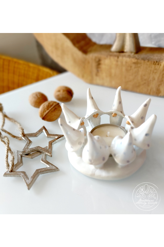 Skřítci severští - svícen bílý 10,5cm