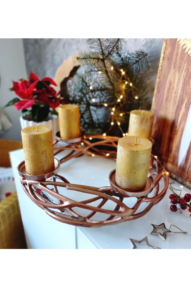 Vánoční Adventní kovový Svícen 40cm
