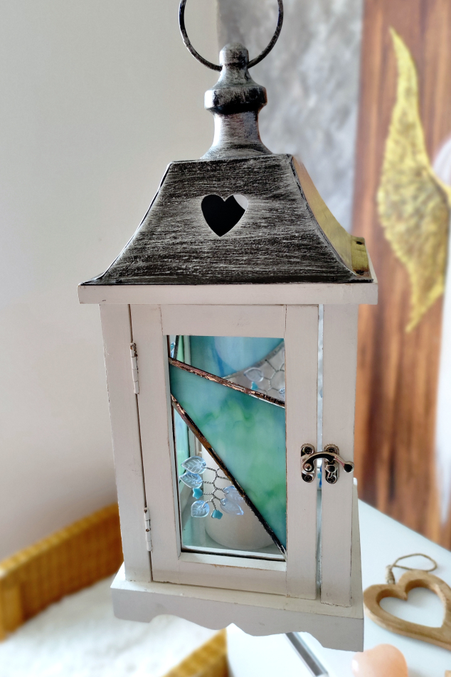 Tiffany lucerna s modro zeleným sklem – světlo harmonie a čistoty 40cm
