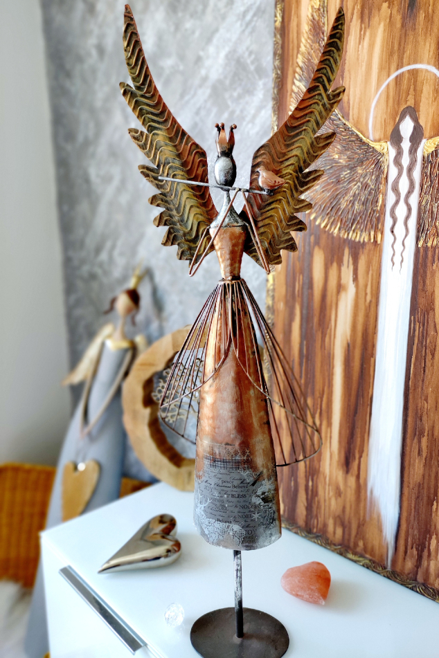 Anděl Hudba z nebes - kovový 78cm