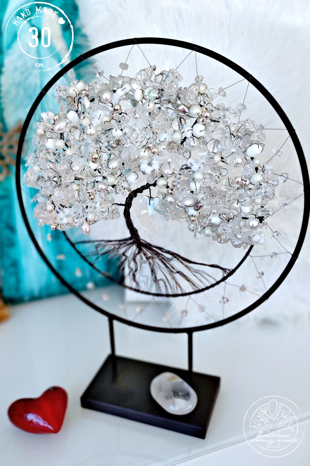 Strom života na stojánku Křišťálový léčitel 25cm