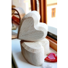 Bílé Dřevěné Srdce - Přírodní Krása 15x15x9cm