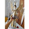 Anděl s houslemi a krajkovými křídly - kovový 77cm
