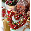 Vánoční drátované srdce s korálky „Vánoční kouzlo“ 23 cm