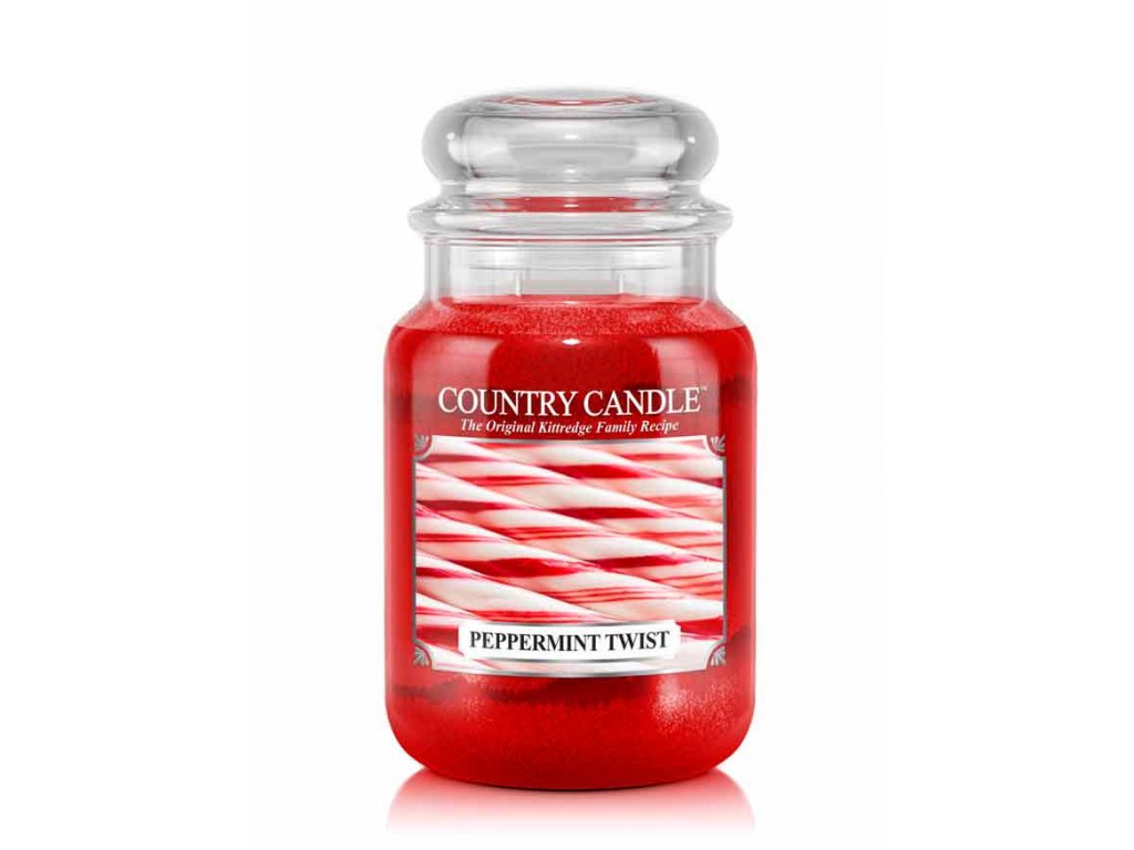 Country Candle Peppermint Twist vonná sviečka veľká 2-knôtová (652 g)