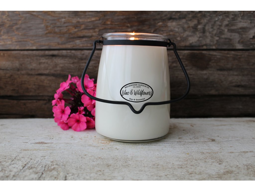 MILKHOUSE CANDLE Lilac & Wildflowers vonná sviečka BUTTER JAR (624 g)