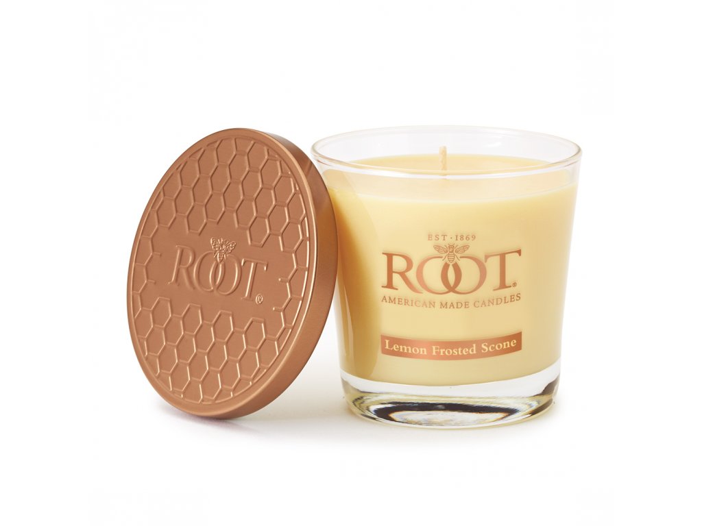 26590 root candles veriglass small lemon frosted scone