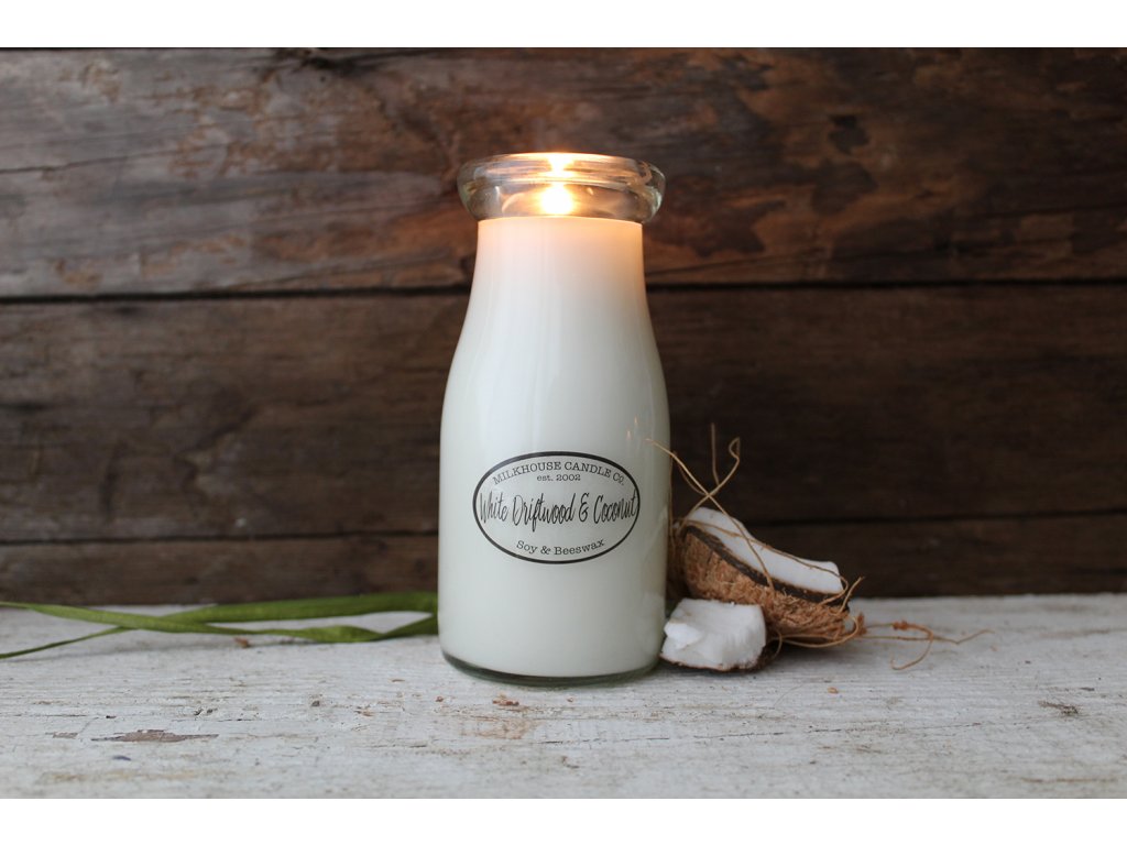 MILKHOUSE CANDLE White Driftwood & Coconut vonná sviečka MILKBOTTLE (227 g)