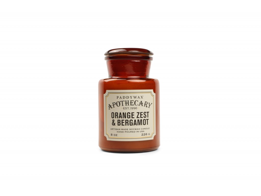 Paddywax Apothecary ORANGE ZEST & BERGAMOT vonná sviečka (8oz / 226 g) - chýbajúci vrchnák,  PRODUKT V ZĽAVE