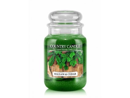 Country Candle Balsam & Cedar vonná sviečka veľká 2-knôtová (652 g)