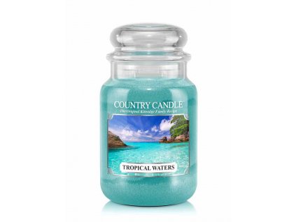 Country Candle Tropical Waters vonná sviečka veľká 2-knôtová (652 g)