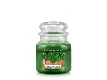 Country Candle Balsam & Cedar vonná sviečka stredná 2-knôtová (453 g)