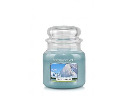 Country Candle Cotton Fresh vonná sviečka stredná 2-knôtová (453 g)