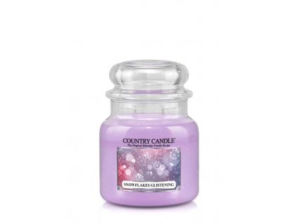 Country Candle Snowflakes Glistening vonná sviečka stredná 2-knôtová (453 g)