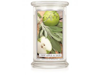 Kringle Candle Crisp Apple & Sage vonná sviečka veľká 2-knôtová (624 g)