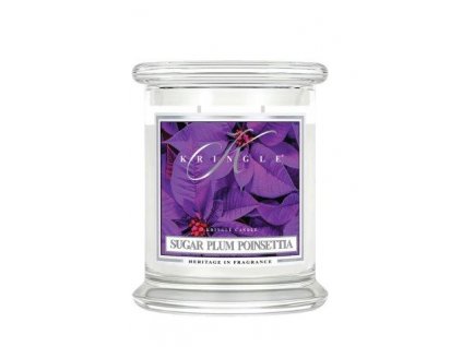 Kringle Candle Sugar Plum Poinsettia vonná sviečka stredná 2-knôtová (411 g)