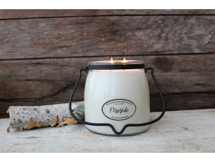 MILKHOUSE CANDLE Fireside vonná sviečka BUTTER JAR 2-knôtová (454 g)