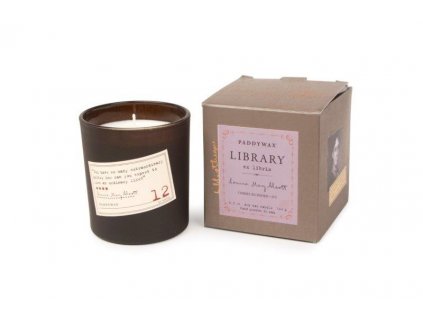 Paddywax Library Louisa May Alcott vonná sviečka v darčekovom balení 6.5 oz (184 g)