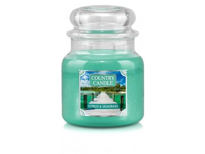 Country Candle Citrus & Seagrass vonná sviečka stredná 2-knôtová (453 g)