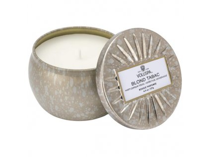 Voluspa Vermeil Blond Tabac 4 oz Mini  Decorative Tin
