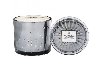 Voluspa Vermeil Makassar Ebony & Peach 36oz Grande Maison Candle w/ Lid