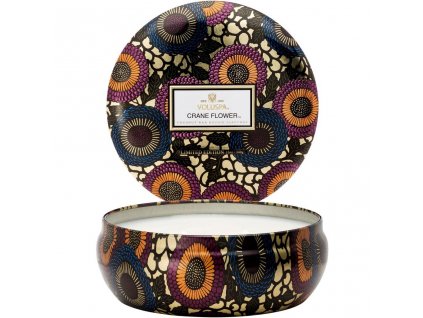 Voluspa Japonica Crane Flower 3 Wick Tin vonná sviečka 340g
