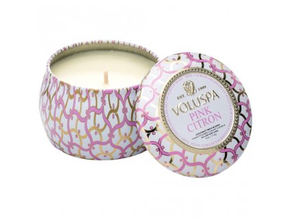 Voluspa Maison Blanc Pink Citron Mini Decorative Tin