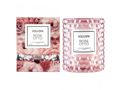 Voluspa Roses Rose Otto Icon Candle with Cloche Cover