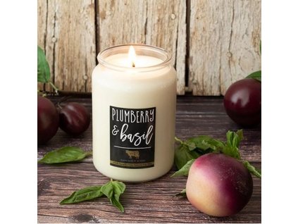 MILKHOUSE CANDLE Plumberry & Basil vonná sviečka Farmhouse Jar (737 g)