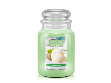 Country Candle Vanilla Mint vonná sviečka veľká 2-knôtová (652 g)