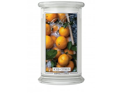 Kringle Candle Iced Citrus vonná sviečka veľká 2-knôtová (624 g)