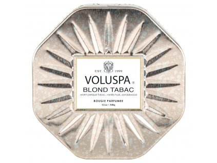 Voluspa Vermeil Blond Tabac 3 Wick Octagon Tin vonná sviečka