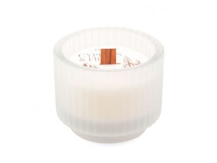 Paddywax Cypress & Fir vonná sviečka "biela námraza" s dreveným knôtom 141 g