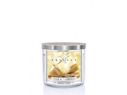 Kringle Candle TUMBLER Gold & Cashmere 3-knôtová vonná sviečka 411g