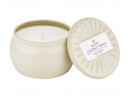 Voluspa Vermeil Coconut Papaya Mini Tin vonná sviečka (4oz / 127g)