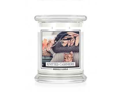 Kringle Candle Knitted Cashmere vonná sviečka stredná 2-knôtová (411 g)