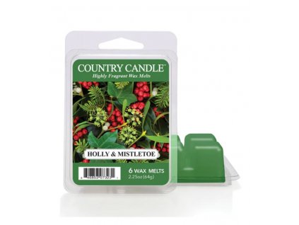 Country Candle Holly & Mistletoe vonný vosk (64g)
