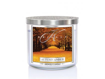 Kringle Candle TUMBLER Autumn Amber 3-knôtová vonná sviečka (411g)