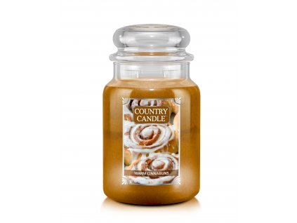 Country Candle Warm Cinnabuns vonná sviečka veľká 2-knôtová (737 g)