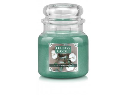 Country Candle Cotton Flowers vonná sviečka stredná 2-knôtová (510g)