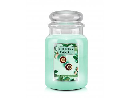 Country Candle Lemon Tea & Roses vonná sviečka veľká 2-knôtová (737 g)