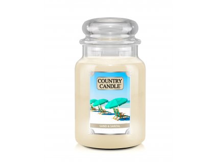 Country Candle Sand & Santal vonná sviečka veľká 2-knôtová (737 g)