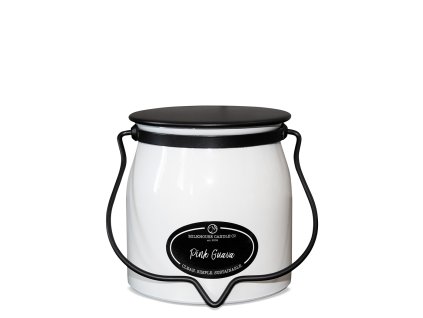 Pink Guava 16oz Butter Jar White BKG