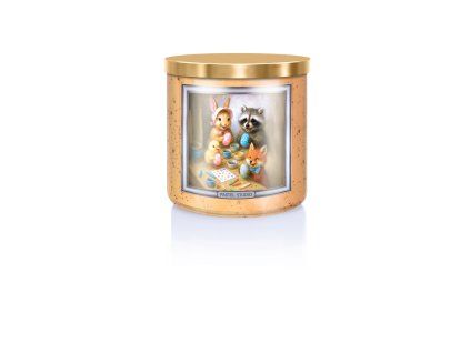 KC 852 pastel studio orange spangled jar gold lid copy