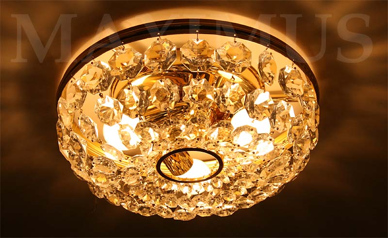 Flush mount crystal light custom interieur detail