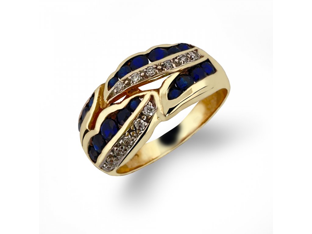 Zlatý prsten se zirkony 2000271380007