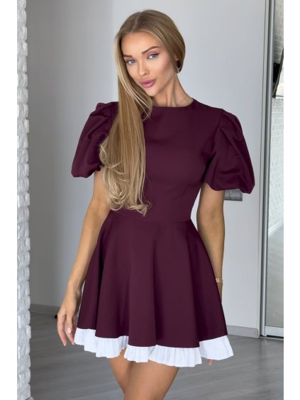 Premium sakové šaty DOLLY burgundy