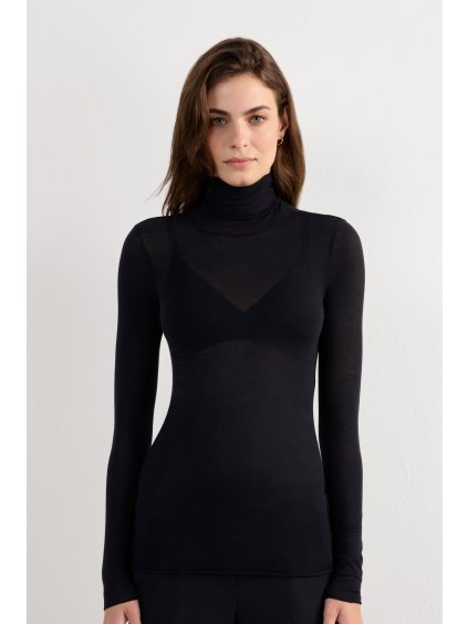 Černý rolák SKIM s příměsí kašmíru