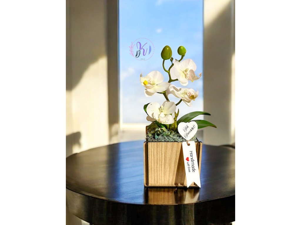 DEKOR ORCHIDEA FA KASPÓBAN FEHÉR