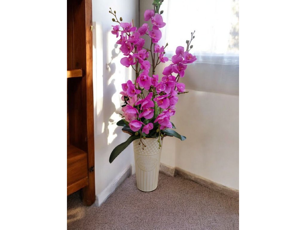 DEKOR ORCHIDEA KASPOBAN RÓZSÁVAL - NAGY MÉRET